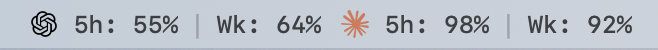 Agent Sessions menu bar status label